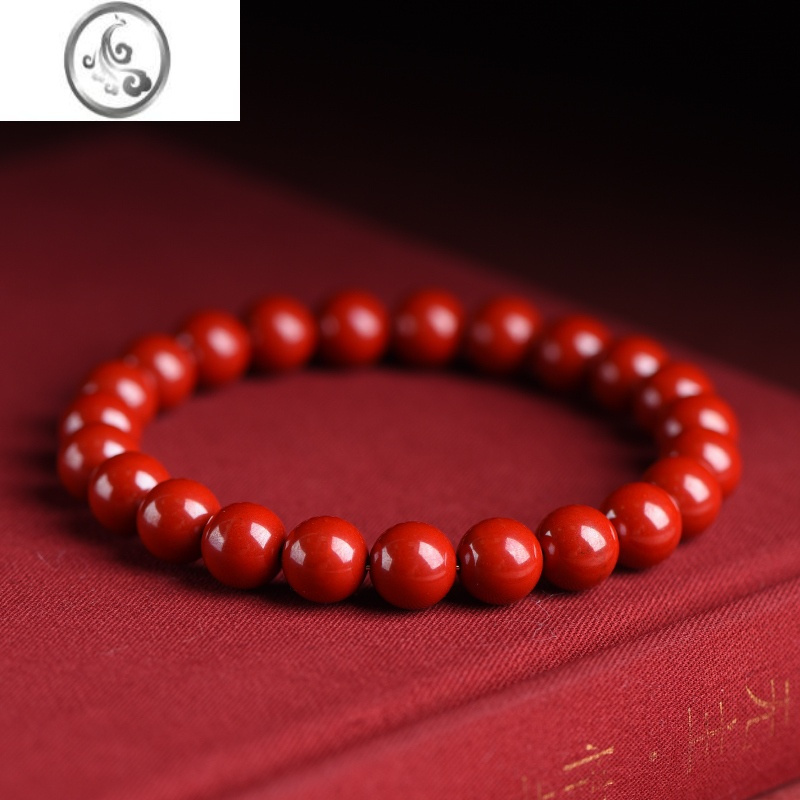 jimi朱砂紫砂手链原矿石红砂女圆珠本命年属虎兔手串