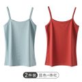 棉质辣妹吊带打底背心女外穿潮流夏白色内搭外穿短款上衣女 【纯棉吊带款】蓝色+砖红 M