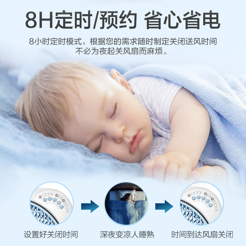 格力(GREE)电风扇 KYS-3001B-WG 8小时定时 升降转页扇遥控家用风扇 轻音落地扇 鸿运电风扇 蓝白色高清大图
