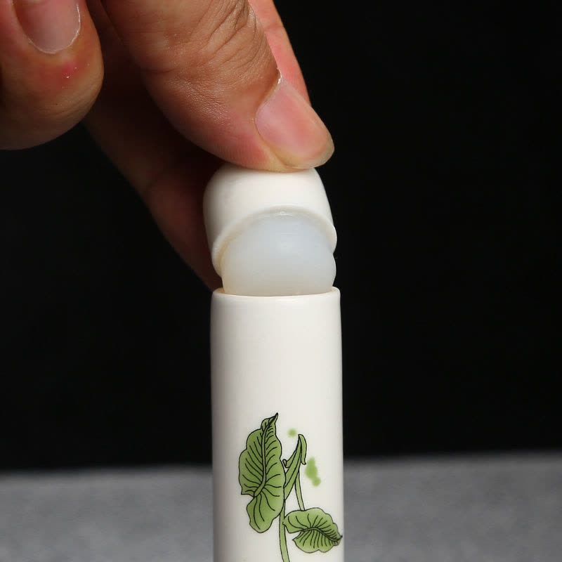 迷你小号创意灯管形陶瓷茶叶罐子便携密封储藏罐香粉罐石斛瓶子 马蹄莲(30毫升)图片