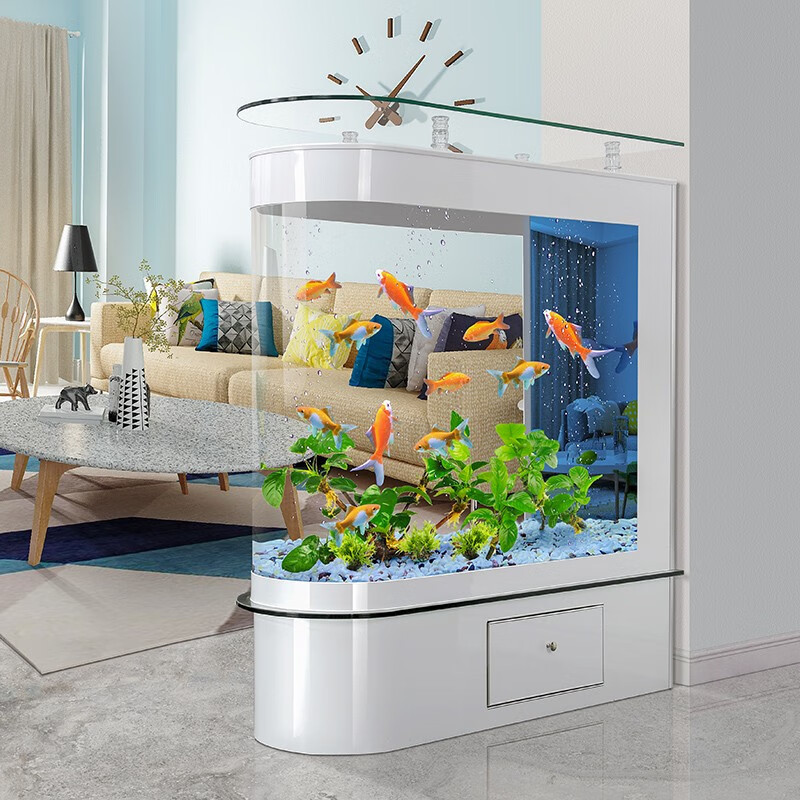 鱼缸水族箱客厅大型屏风隔断家用落地免换水生态金鱼锦鲤缸
