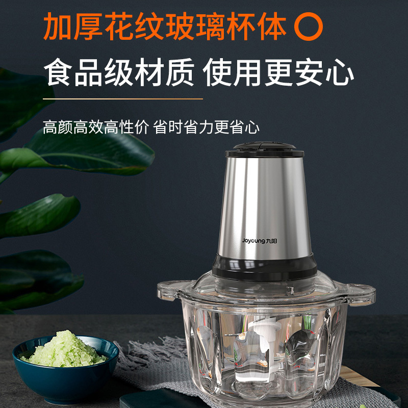 九阳(Joyoung)绞肉机 S20-LA750不锈钢色家用电动多功能小型碎肉料理搅拌机饺子馅辅食机