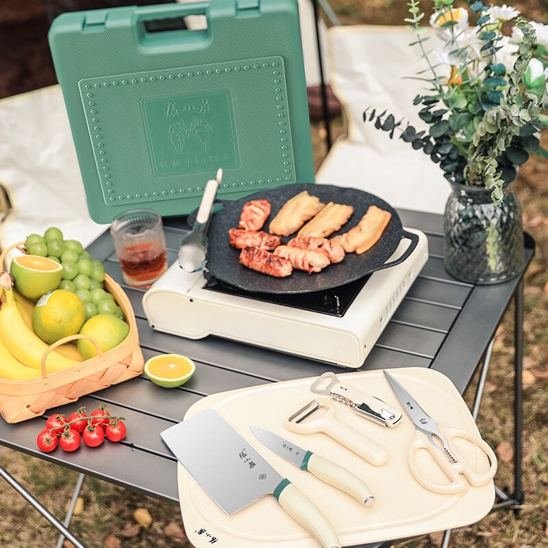 张小泉 S42000100 不止青绿系列户外厨具套装 8件套高清大图