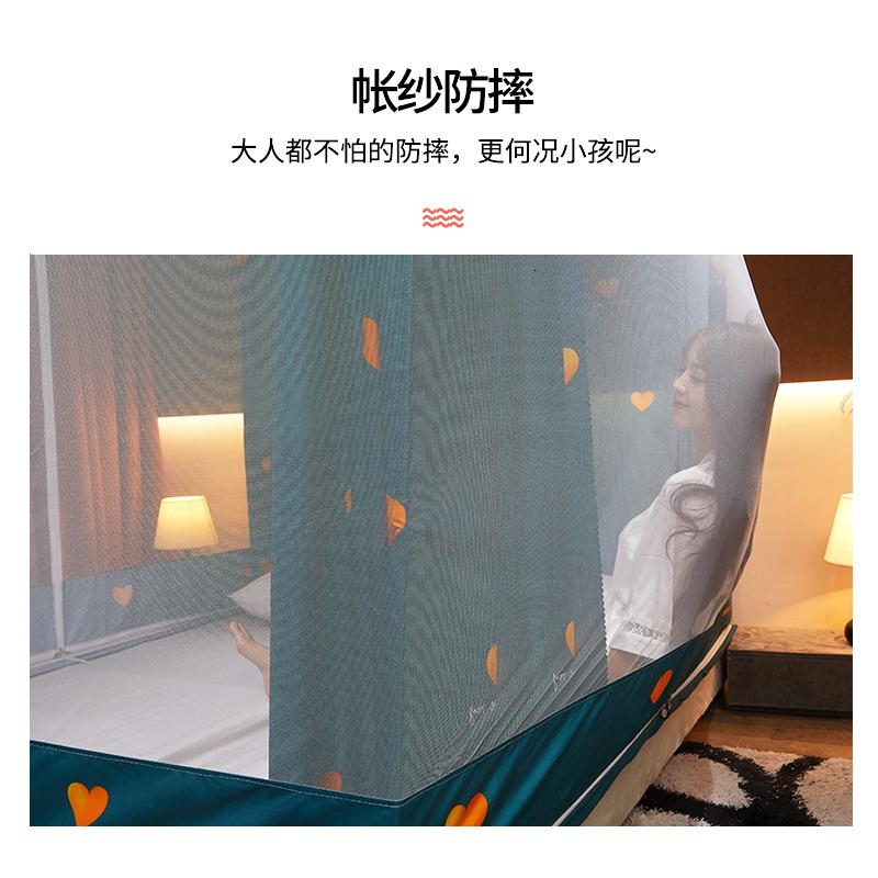 美帮汇夏季家用防摔蚊帐床帘一体1.8m2米床全封闭拉链式床蒙古包儿童1.5高清大图
