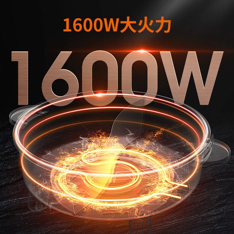 九阳(Joyoung)5L容量 1600W大火力火锅专用锅电火锅电炒锅麦饭石色涂层不粘电煮锅 HG50-G512高清大图