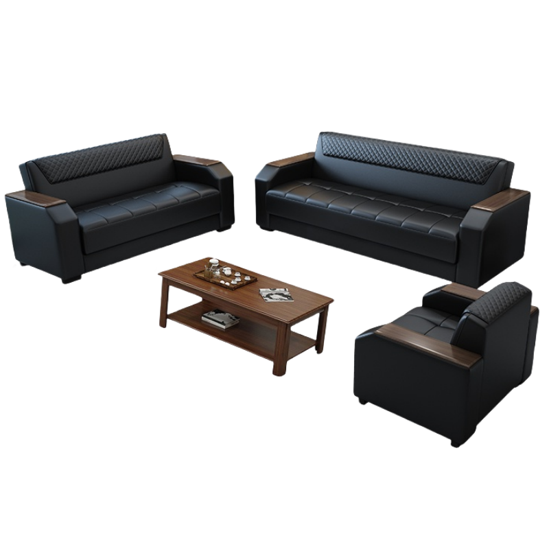 悦兴诚商务沙发套装185*78*78cm(1+2+3+长茶几)套高清大图