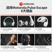 摩托罗拉(Motorola)Pulse Escape 白色 头戴无线蓝牙耳机 游戏耳机 重低音立体声降噪音乐耳麦白色