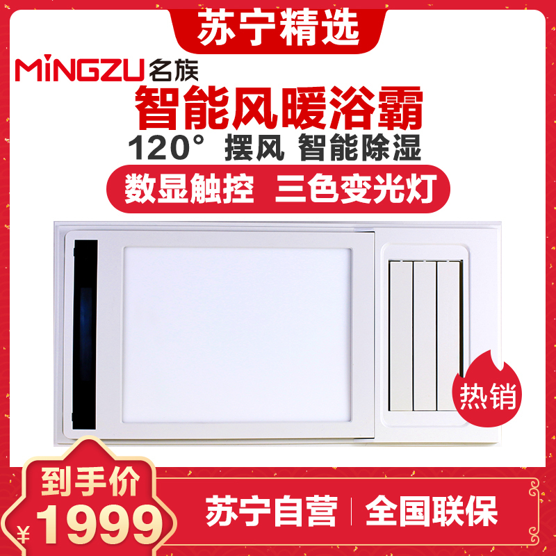 名族(MINGZU)浴霸 J6502X 集成吊顶式 风暖浴霸 多功能浴霸四合一 300*600MM