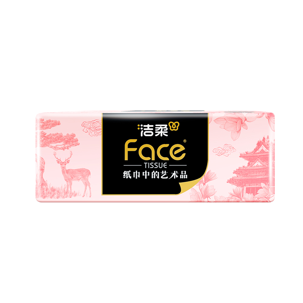 洁柔牌纸面巾锦绘芳华软抽80抽4层(6包装) 6包/提*1提BR252-06A高清大图