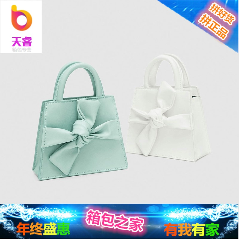 Za同款2018秋冬新款包包女士蝴蝶结饰腰包型甜美百搭手提斜挎小包