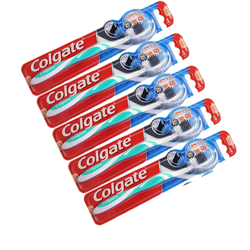 高露洁(Colgate) 牙刷 三效优护 单支装*5 呵护牙龈 清洁牙齿 颜色随机高清大图