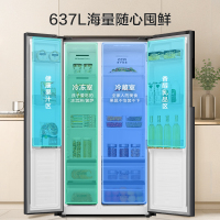 容声(Ronshen)637升冰箱双开门家用对开门一级能效变频风冷无霜超大容量超薄电冰箱 BCD-637WD11HP