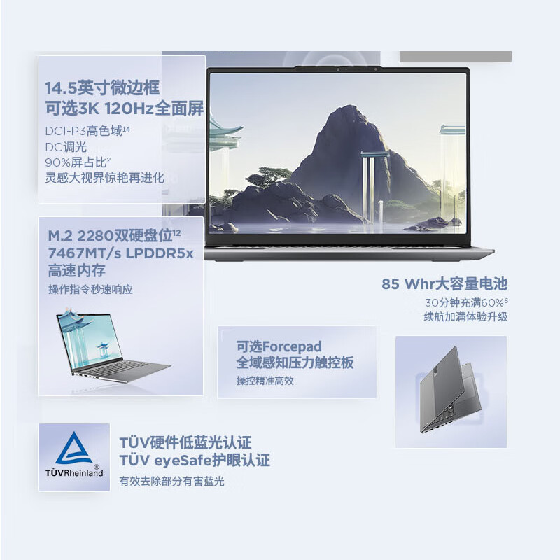 ThinkPad联想ThinkBook 14+ 2024 AI全能本 英特尔酷睿Ultra5 125H 14.5英寸轻薄办公笔记本电脑(16G 2T 2.5K RTX4050)