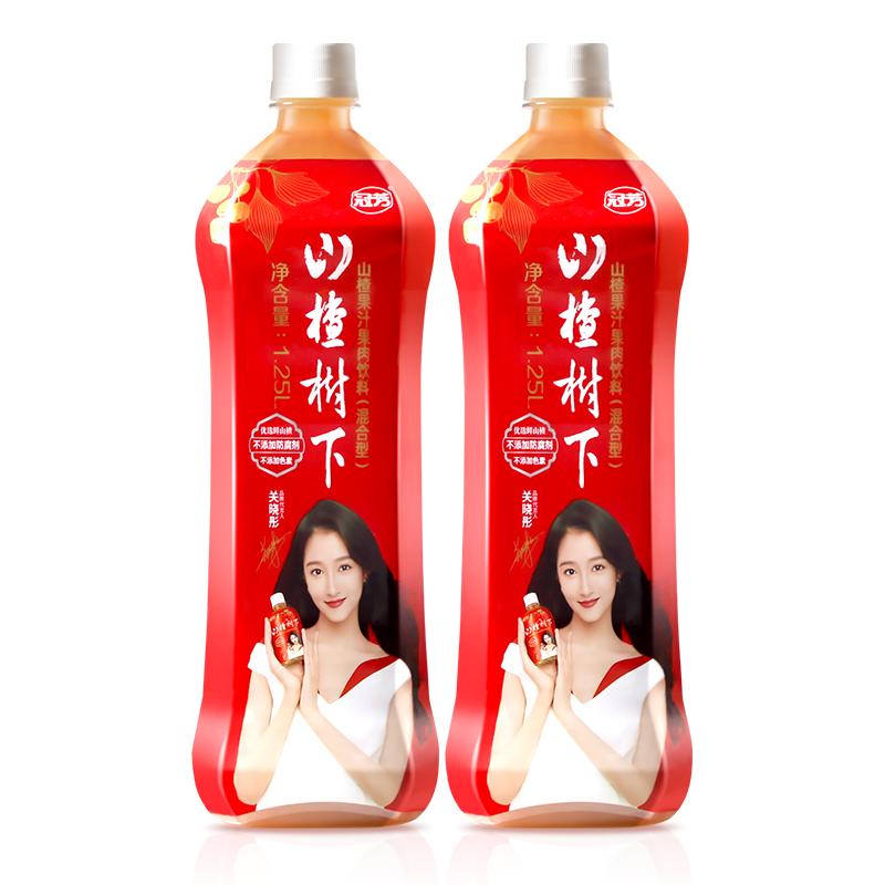 冠芳-山楂树下山楂混合果汁果肉饮料1.25L*6瓶整箱（新老包装随机发货）