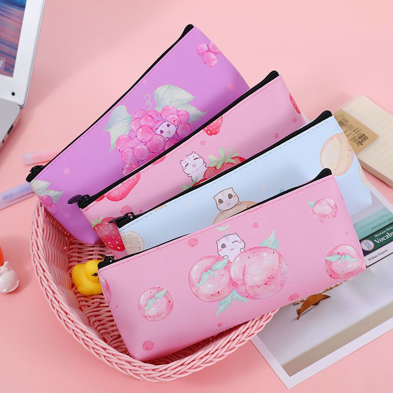 女生男韩版简约中小学生幼儿园铅笔文具盒粉草莓鼠1个笔袋>800_800