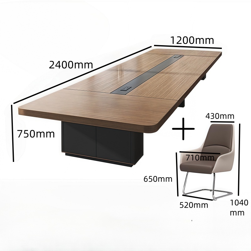 珂攸洋培训会议桌 培训桌2400*1200*750mm+8把椅子