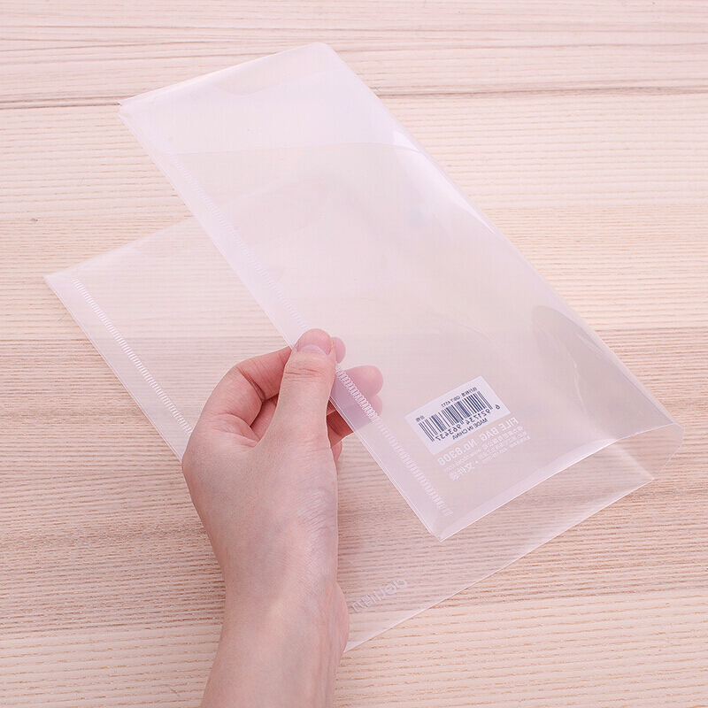 得力8308文件袋A4(透明)10只/包高清大图