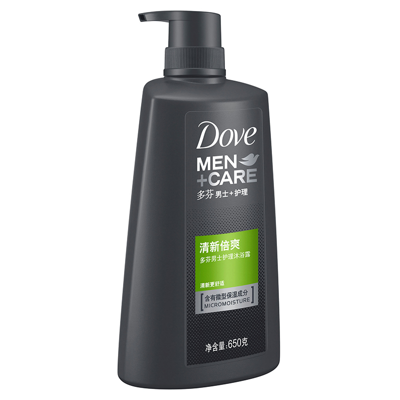 多芬(DOVE) 男士+护理 清新倍爽沐浴露 650g 各种肤质 成人适用【联合利华】