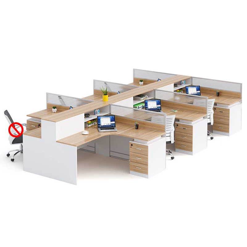 中豫鑫泽 ZYXZ5031409 职员桌屏风工位职员办公桌 干字型六人位含柜高清大图