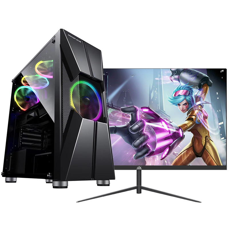 铭能 i9级十核E5-2670V2/GTX1060/16G内存/480G高速固态 台式电脑 DIY组装机 台式机 电脑主机 组装电脑 家用办公商务学生直播游戏电脑台式+27英寸全套