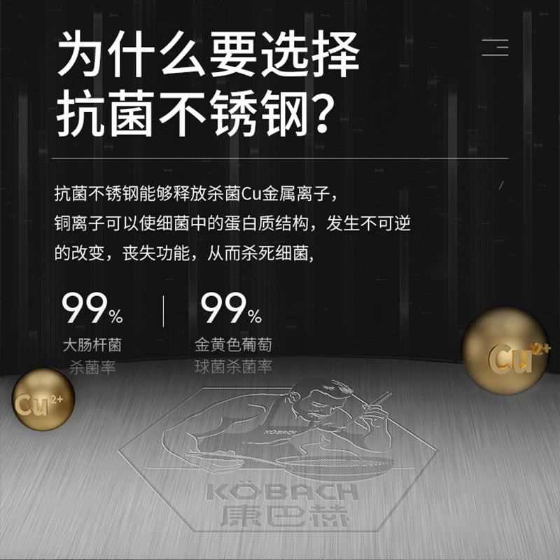 康巴赫(KBH)四代炒锅不粘锅不锈钢32cm无铆钉少油烟蜂窝锅具炒菜锅子高清大图