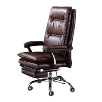 中伟(ZHONGWEI)老板椅经理椅办公电脑椅人体工学转椅棕色带搁脚