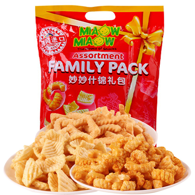 妙妙什锦味虾香脆片家庭装150g单袋膨化零食品薯片马来西亚进口膨化