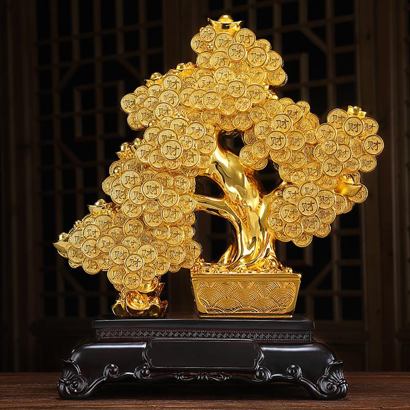 美帮汇元宝发财树摆件树玄关柜客厅酒柜奶茶店开业礼品高清大图
