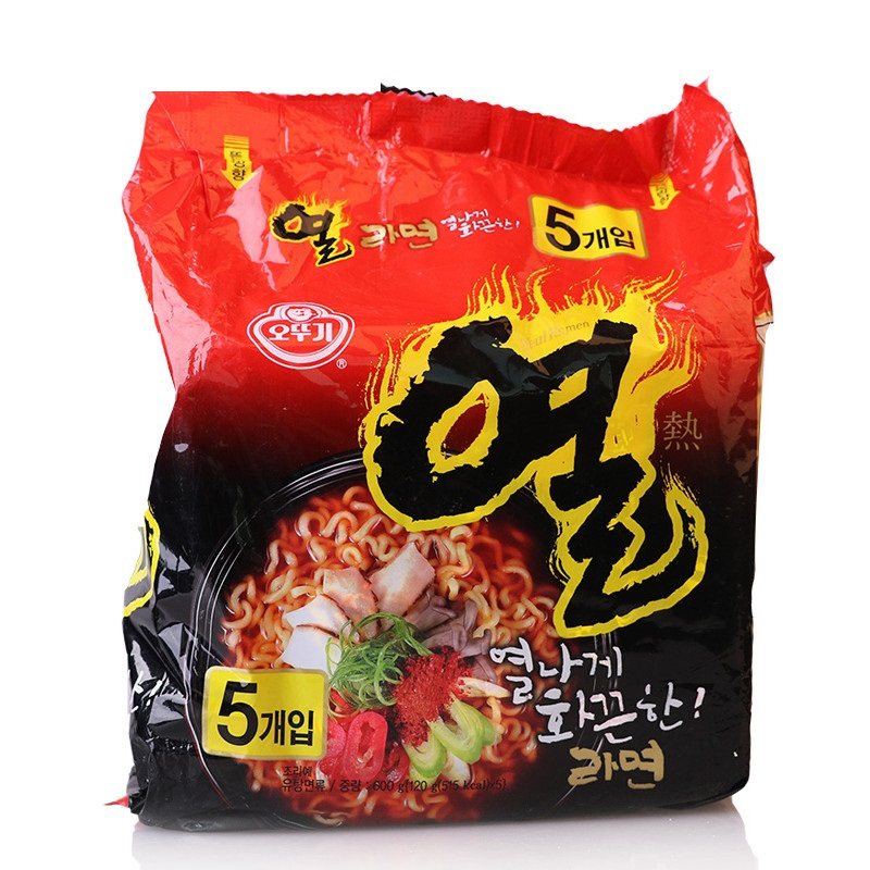 不倒翁 火热拉面五连包120g*5袋 韩国进口
