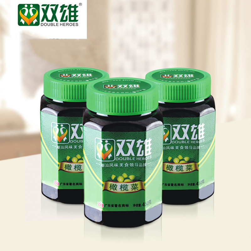 双雄橄榄菜 450g/瓶 瓶装 潮汕特产包邮 吃粥小菜下饭菜酱菜即食 1瓶