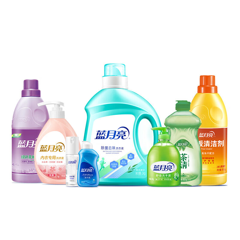 蓝月亮洗护组合9.46斤:洗衣液+内衣洗+柔顺剂+茶清+地板水+免洗+手洗