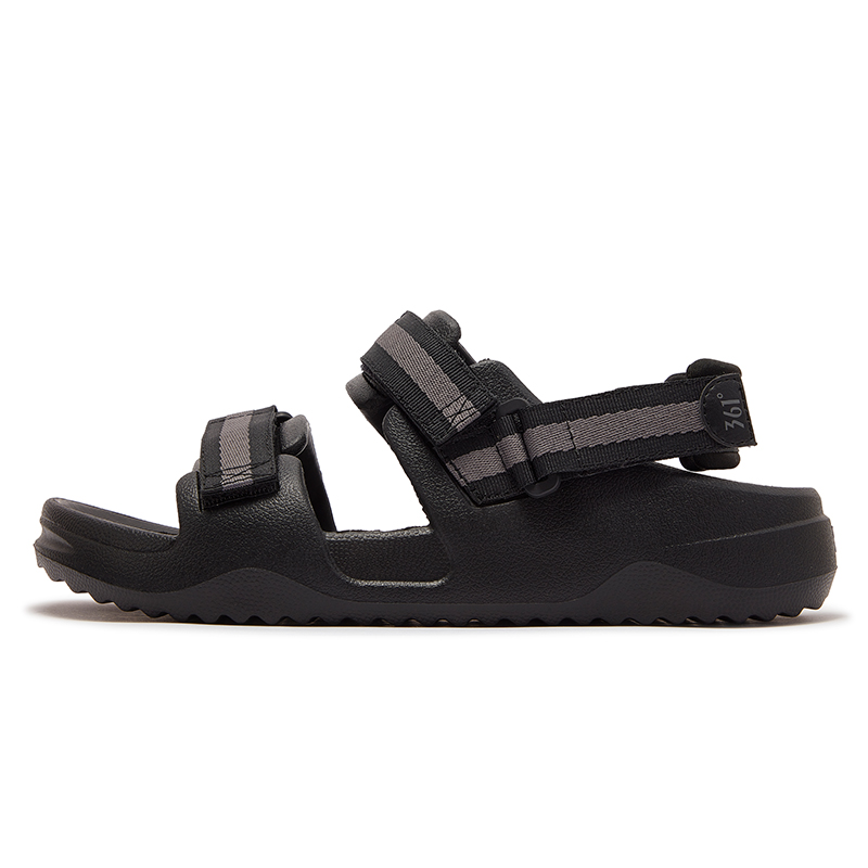 361°凉鞋男拖鞋运动鞋新款防滑魔术贴沙滩鞋外穿休闲凉拖 曜石黑/烟灰 40码