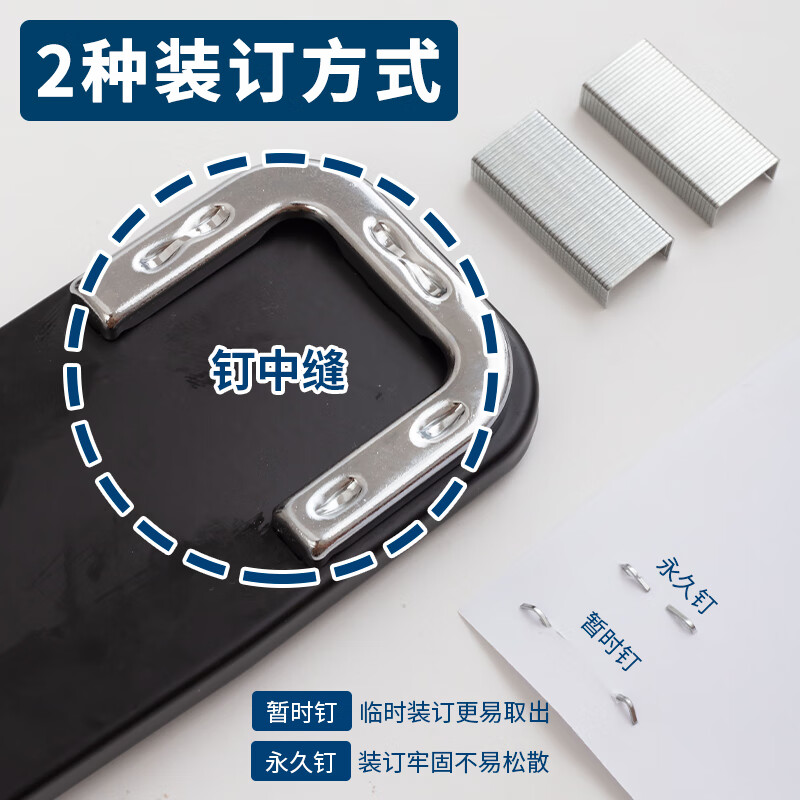 晨光订书机经典360度摇头12号(黑)ABS91627 2个组合高清大图