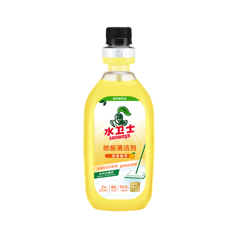 水卫仕(SHUIWEISHI) 地板清洁剂(橙香)500ml/瓶*3高清大图