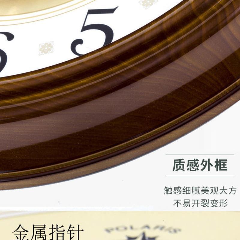 北极星圆形时钟时尚钟表客厅挂钟卧室现代日历夜光挂表静音石英钟 普通款 直径43厘米7180花盘