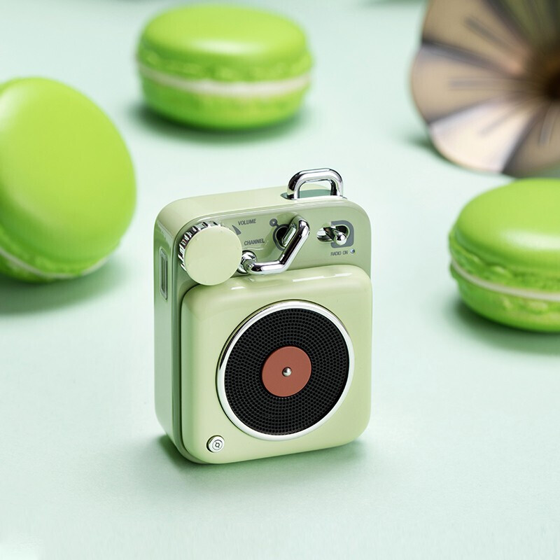 猫王音响 原子唱机B612小收音机蓝牙音箱mini迷你便携式无线复古桌面智能语音AI户外音乐播放器 原野绿高清大图