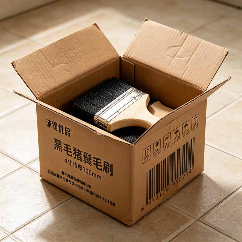 沐霓优品 黑毛猪鬃毛刷 4寸特厚100mm 把高清大图
