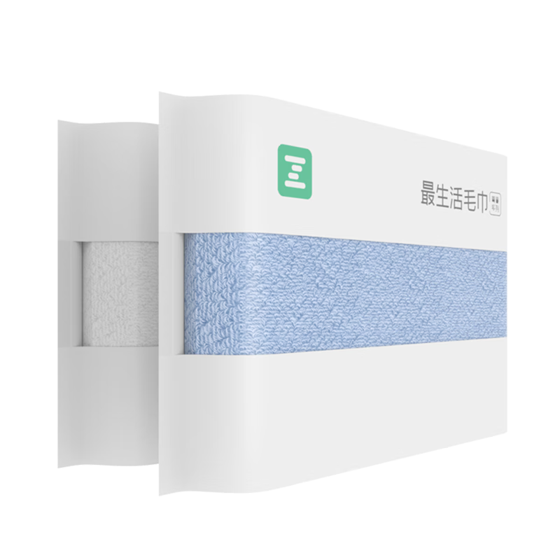 最生活 全棉毛巾 密封包装青春系列轻柔款蓝色毛巾 1条装32*70cm 90g/条