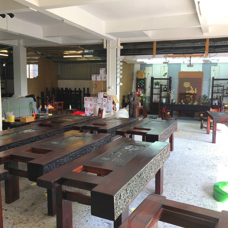 BONJEAN老船桌椅组合新中式茶台沉船木龙骨实木泡茶桌办公客厅茶艺桌高清大图