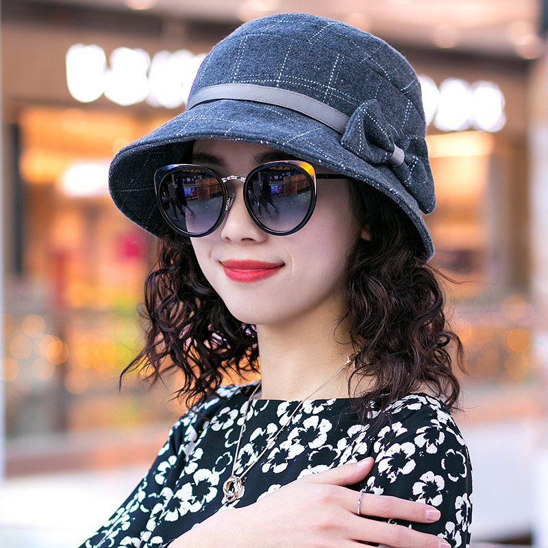 盛世尼曼中老年帽子女春秋韩版休闲百搭宽檐渔夫帽秋冬时尚女士休闲
