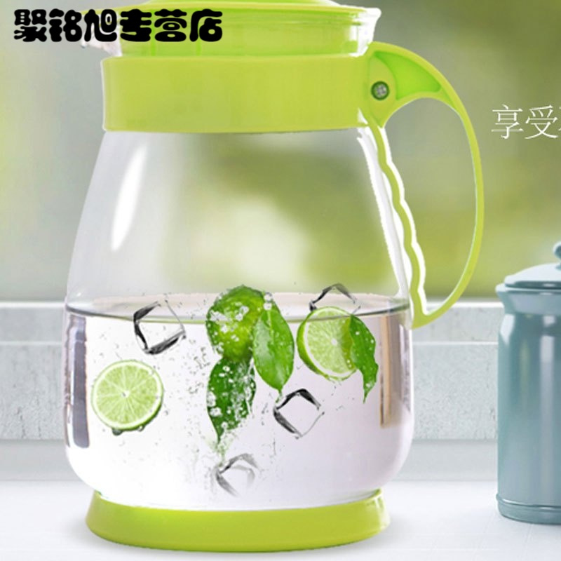 1.5l容量夏季玻璃茶壶家用耐高温凉水壶大容量冷水壶耐热防爆凉水杯大容量豆浆果汁花茶壶生活日用水具水壶