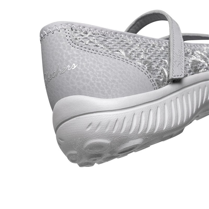 Skechers斯凯奇女鞋2022春夏复古玛丽珍平底透气休闲鞋蕾丝图案单鞋