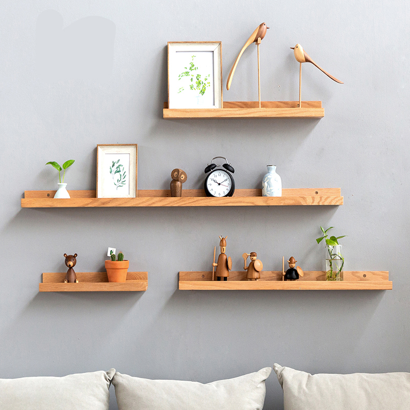 闪电客北欧一字隔板墙上置物架壁挂电视柜搁板架背景墙客厅墙面书架