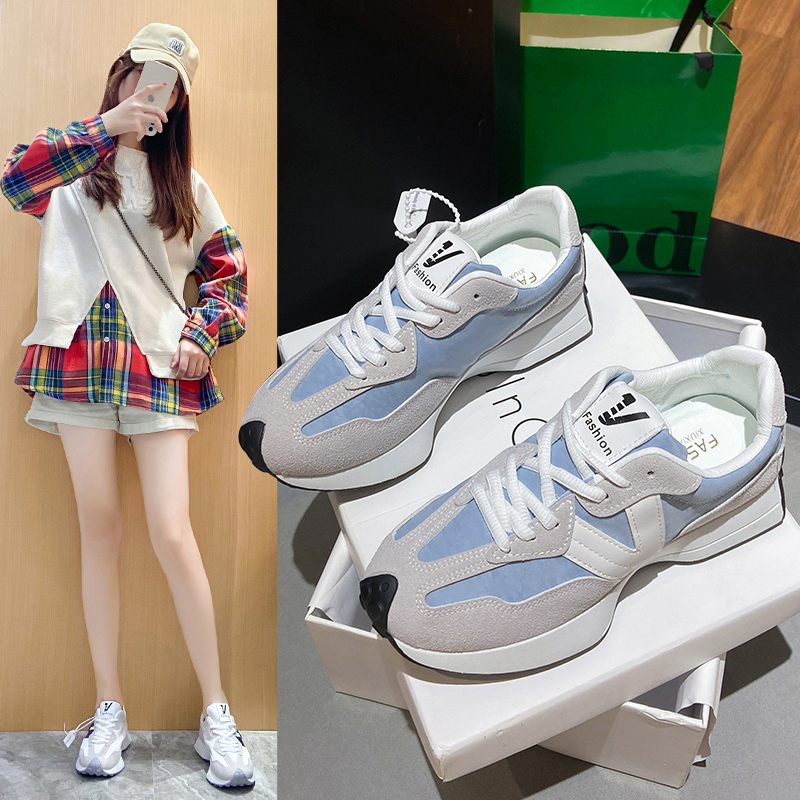 时言(SHIYAN)网红老爹鞋女2022新款透气女士运动鞋ins潮流休闲女鞋韩版平底阿甘鞋女