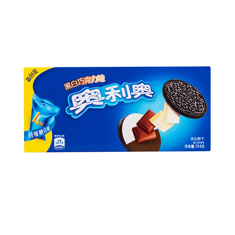 奥利奥(OREO) 夹心饼干 零食 黑白巧克力味194g