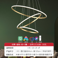 欧普照明/幻希/现代环形吊灯智能黑色金色无主灯客卧餐厅套餐DD