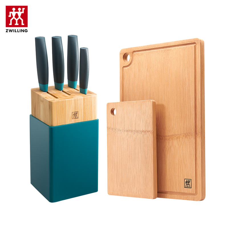 双立人(ZWILLING)NowS刀具7件套厨房家用全套切菜刀多用蔬果刀砧板套装