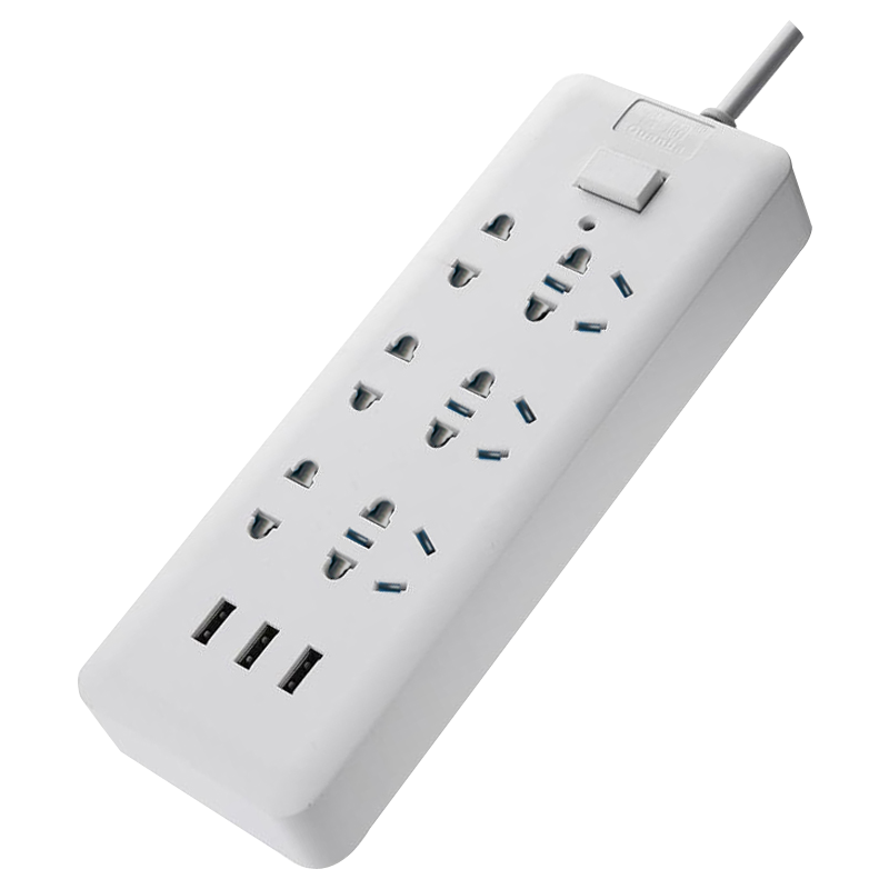 拳霸插座3usb手机充电六位插线板接线板插排排插座拖线板线长25米