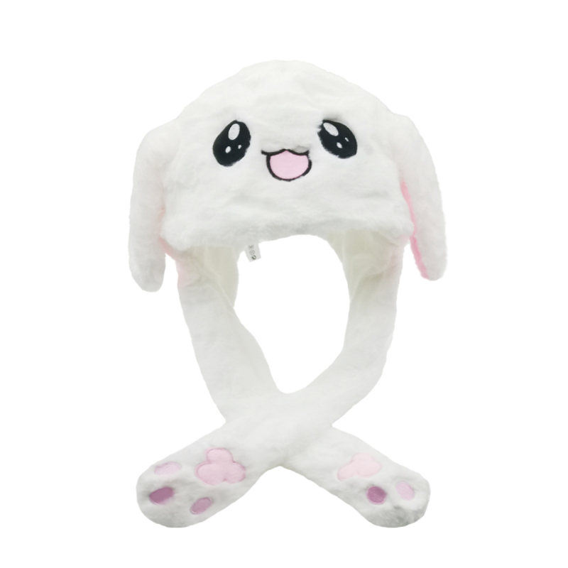 盛世尼曼抖音一捏会动的兔子帽儿童网红同款会动的皮卡丘兔耳朵帽子
