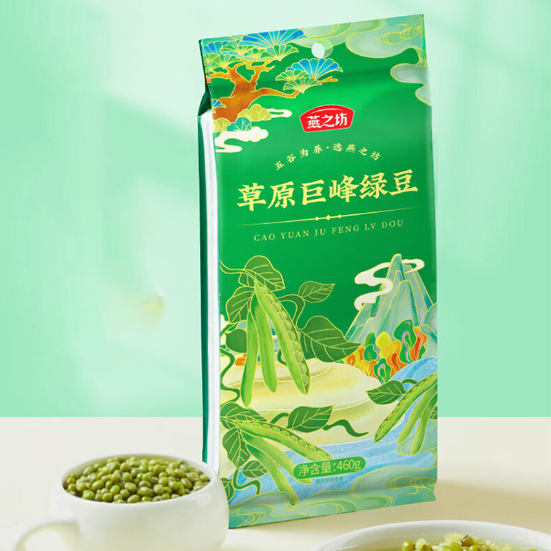 燕之坊绿豆色泽油亮颗粒圆润豆大均匀皮薄沙糯草原巨峰460g高清大图
